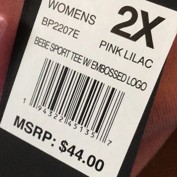 🌷NWT BEBE SPORT 2X MOISTURE WICKING PINK ACTIVE TOP - Picture 11 of 12